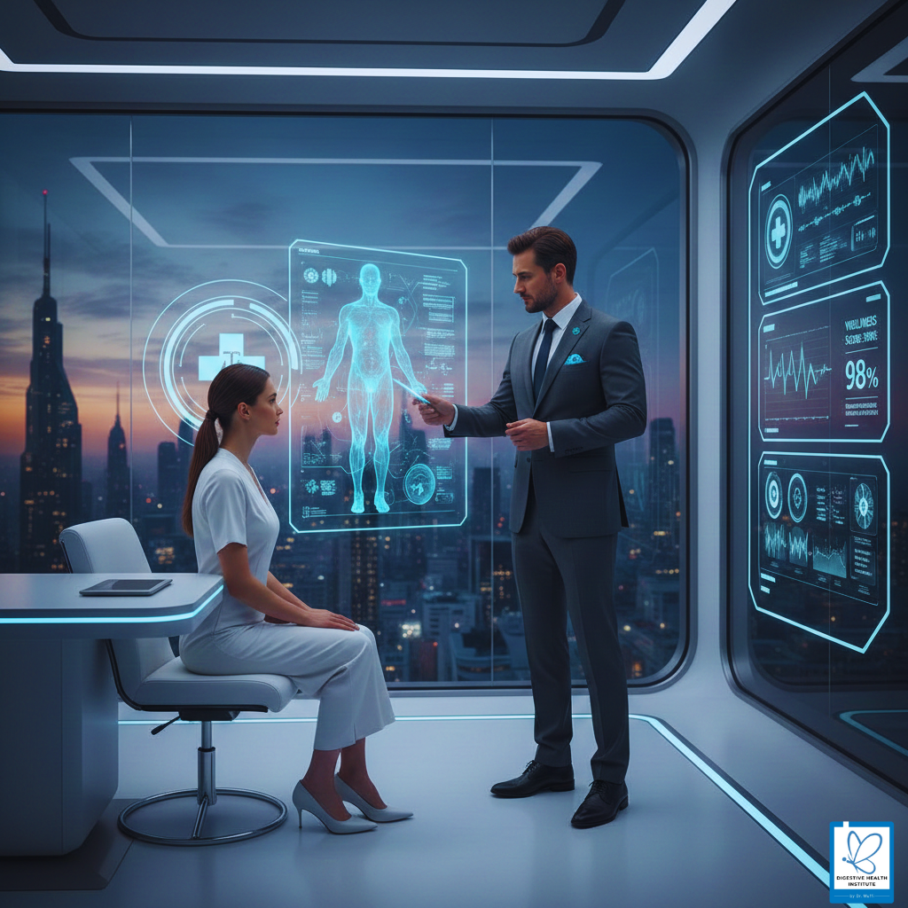 future healthcare, bariatric consultation, medical technology, doctor patient discussion