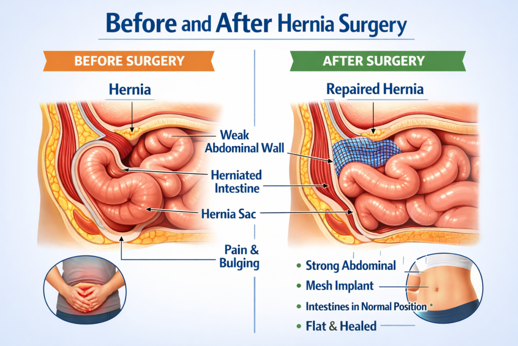 Before and After Hernia Surgery