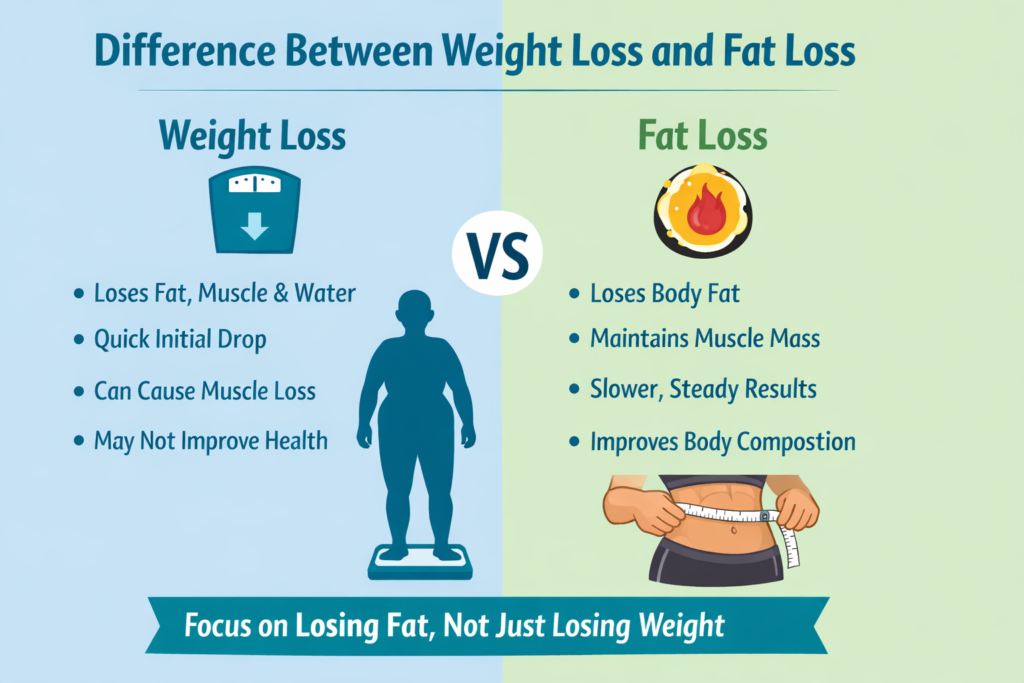 Difference Between Weight Loss and Fat Loss
