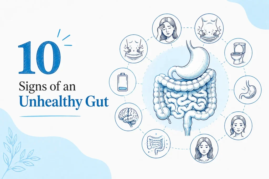 10 signs of an unhealthy gut thumbnail