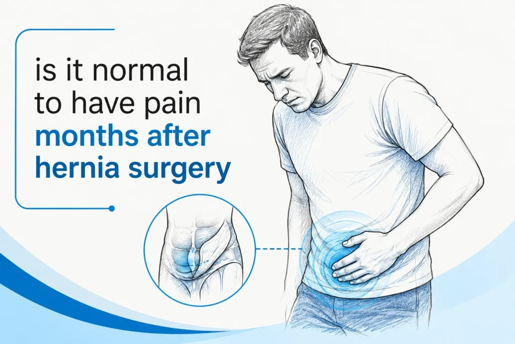 is it normal to have pain months after hernia surgery